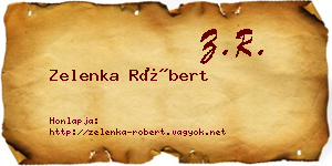 Zelenka Róbert névjegykártya